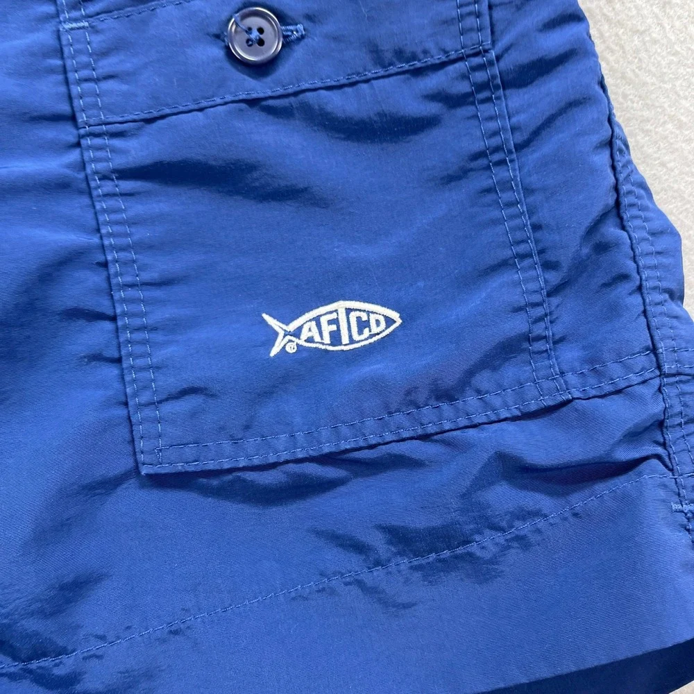 AFTCO Fishing Shorts Boys 28 Blue Nylon Cargo Pocket Outdoor Utility